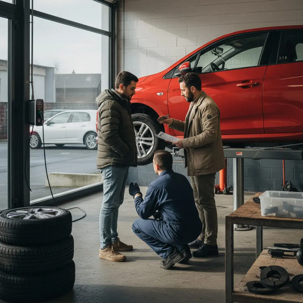 Atelier automobile moderne &eacute;valu&eacute; selon des crit&egrave;res de qualit&eacute;